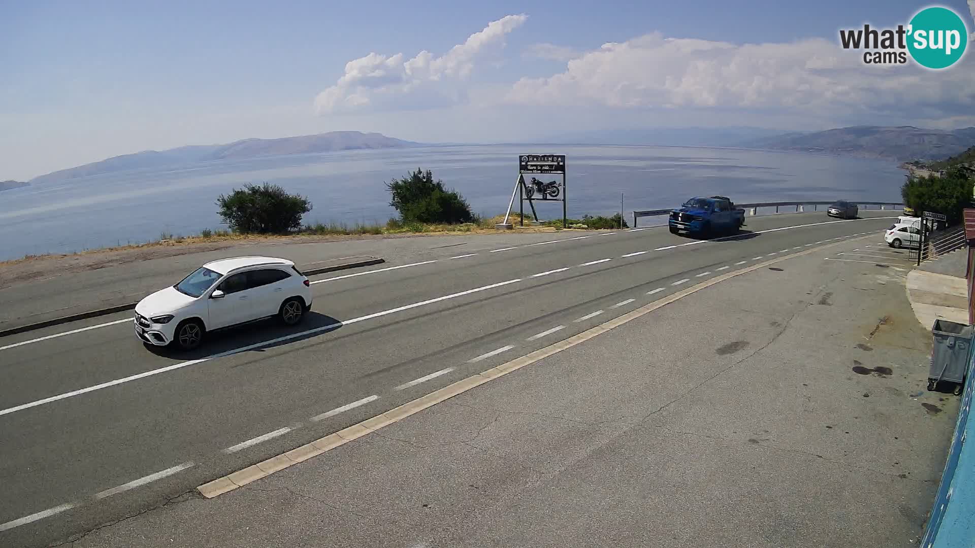 Webcam Adria-Autobahn D8 bei SENJ – Blick auf die Insel KRK