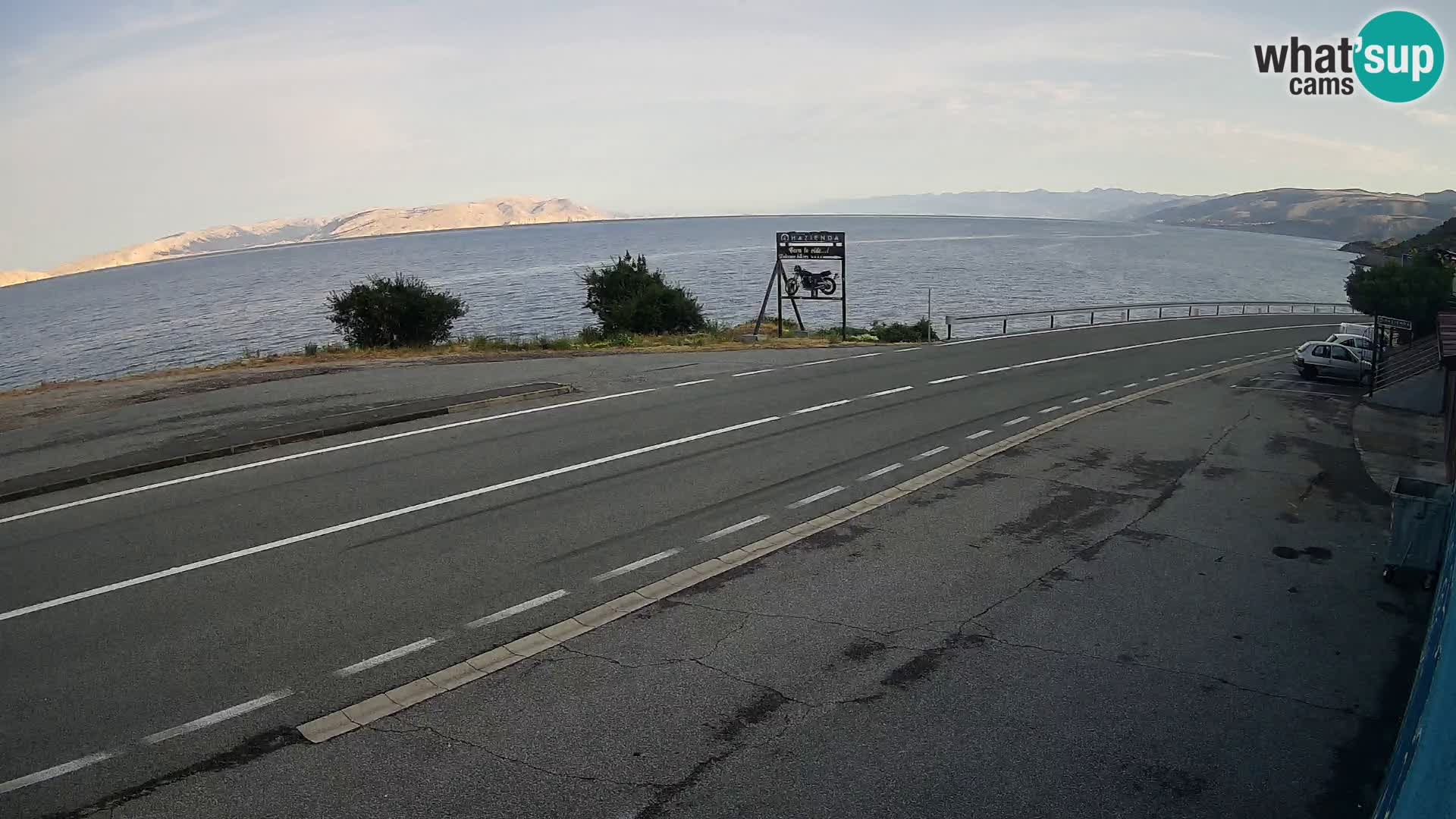 Webcam autopista adriática D8 cerca de SENJ – vista de la isla de KRK