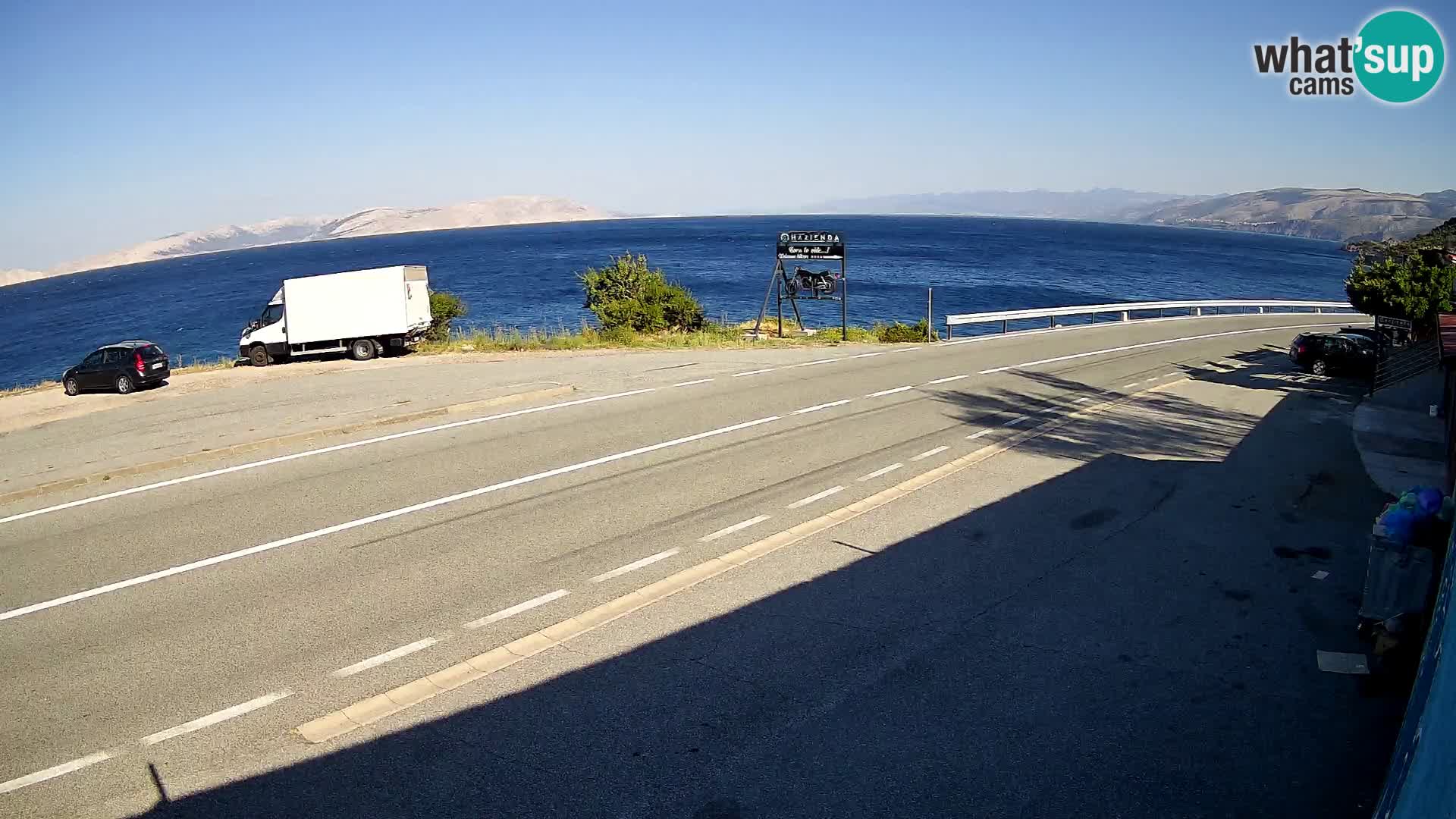 Webcam autopista adriática D8 cerca de SENJ – vista de la isla de KRK