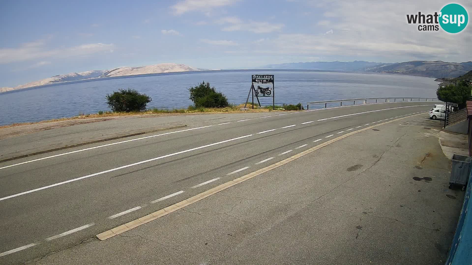 Webcam Adria-Autobahn D8 bei SENJ – Blick auf die Insel KRK