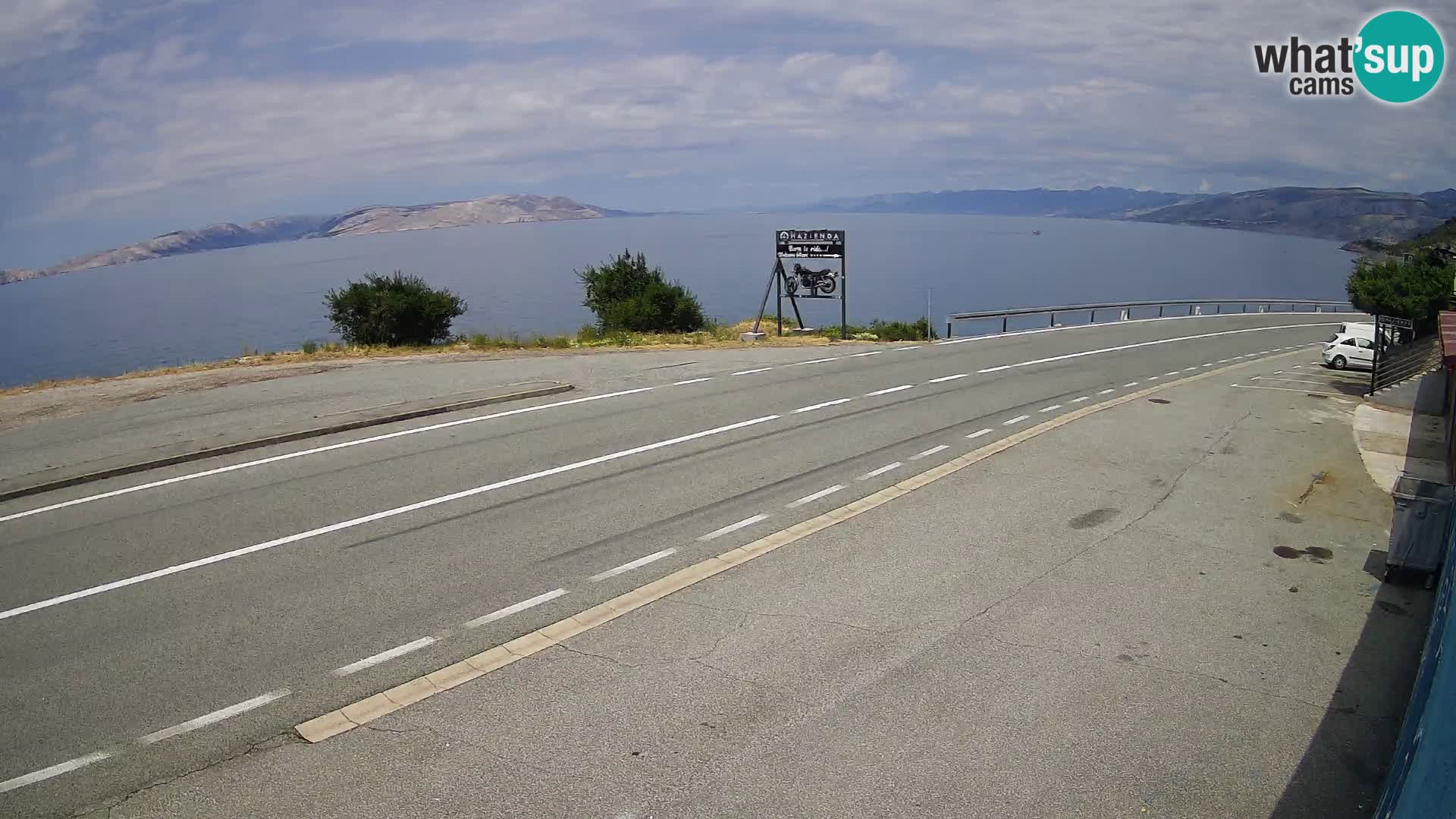 Webcam autopista adriática D8 cerca de SENJ – vista de la isla de KRK