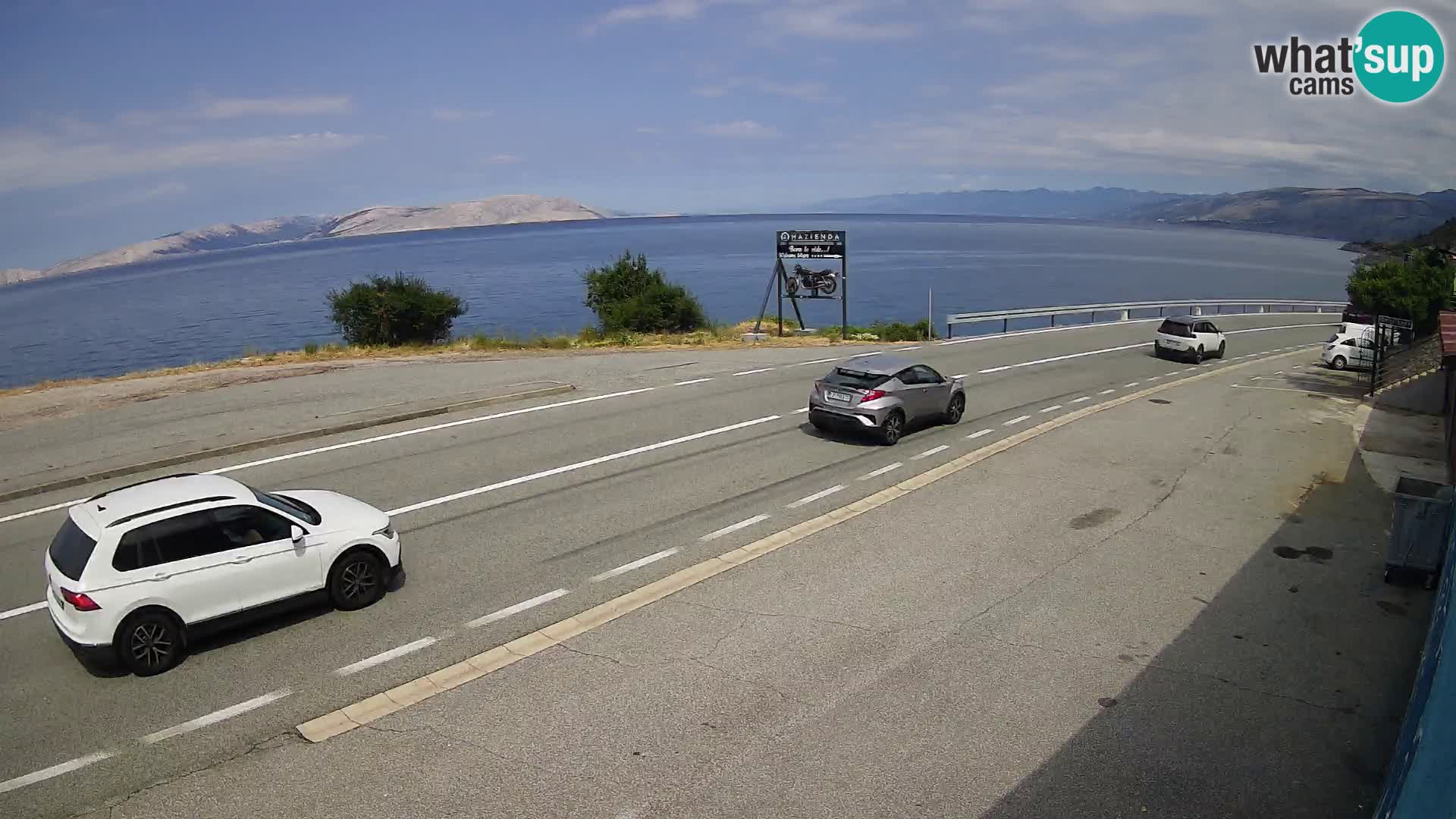 Webcam autopista adriática D8 cerca de SENJ – vista de la isla de KRK