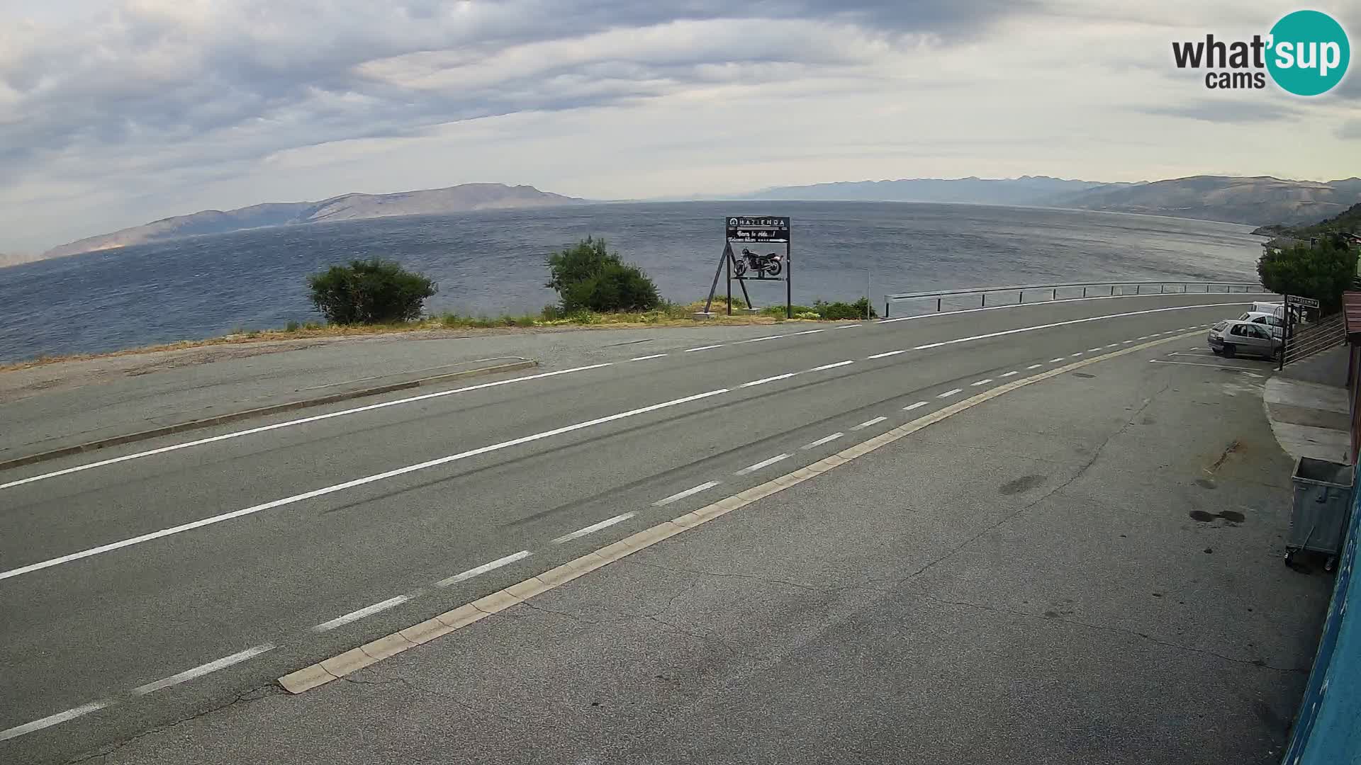 Webcam autoroute Adriatique D8 près de SENJ – vue sur l’île de KRK