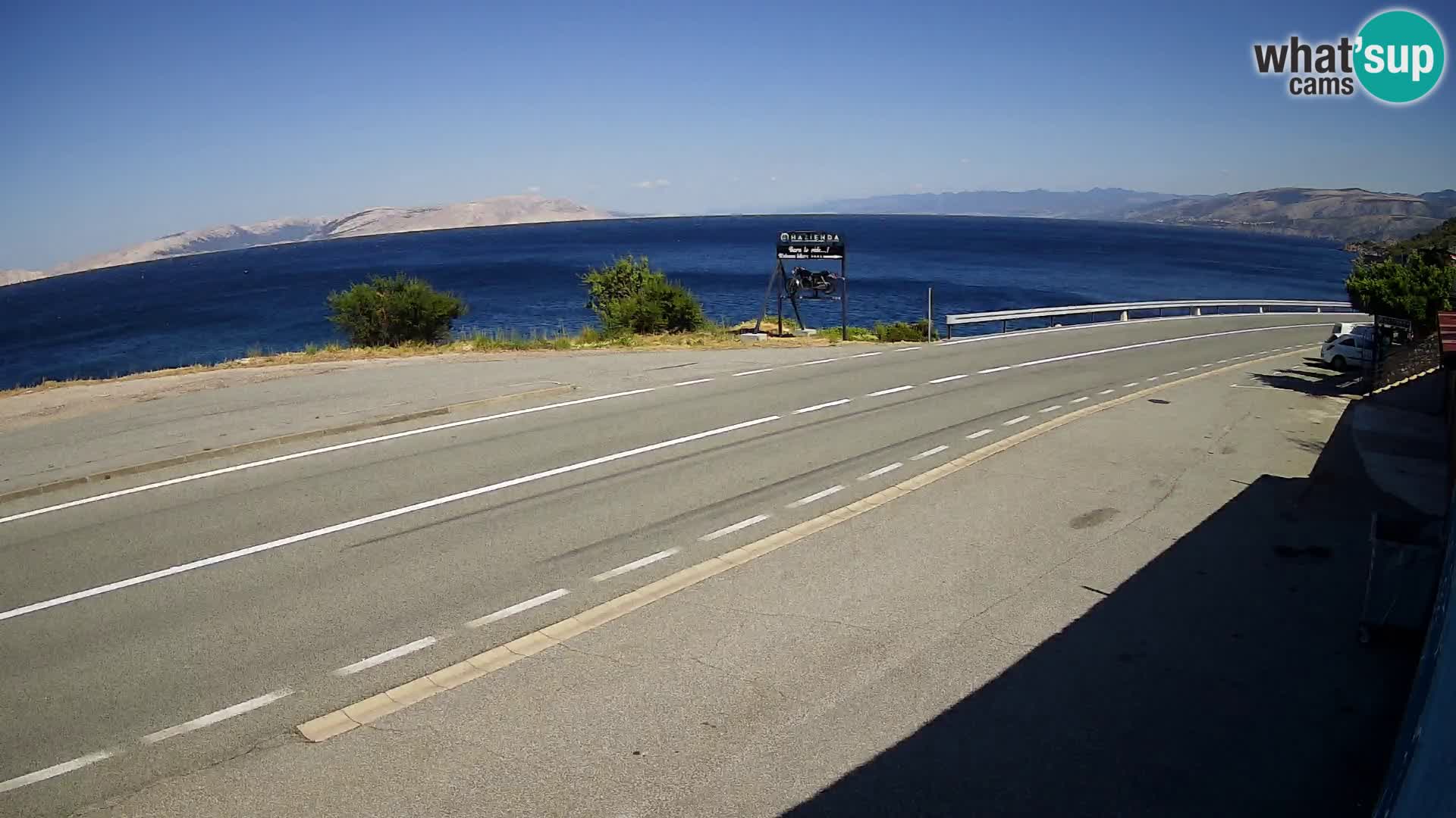Webcam Adria-Autobahn D8 bei SENJ – Blick auf die Insel KRK