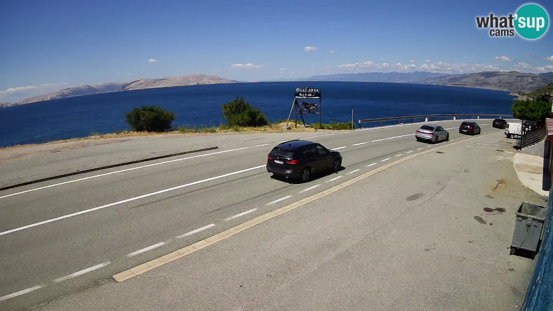 Webcam Adriatic highway D8 near SENJ – view to KRK island