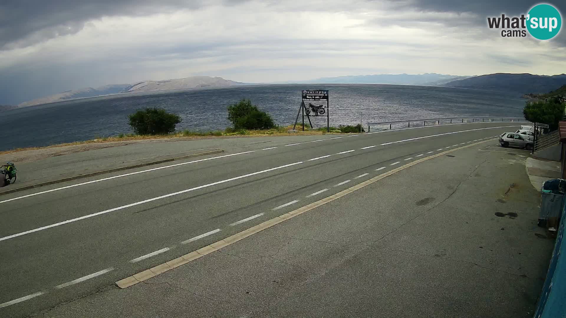 Webcam Adriatic highway D8 near SENJ – view to KRK island