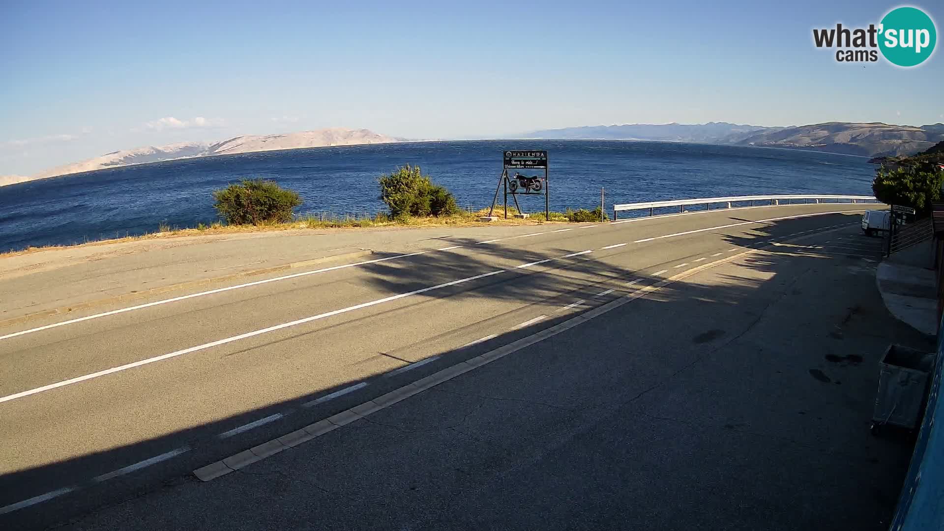 Webcam Adriatic highway D8 near SENJ – view to KRK island