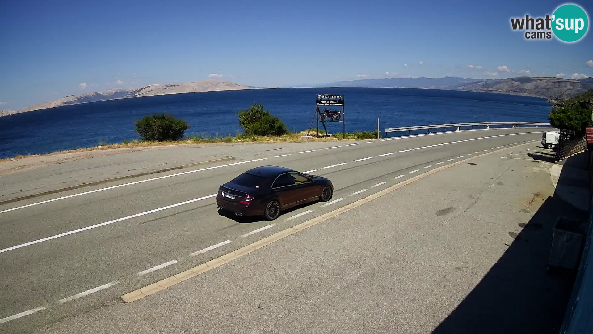 Webcam Adriatic highway D8 near SENJ – view to KRK island