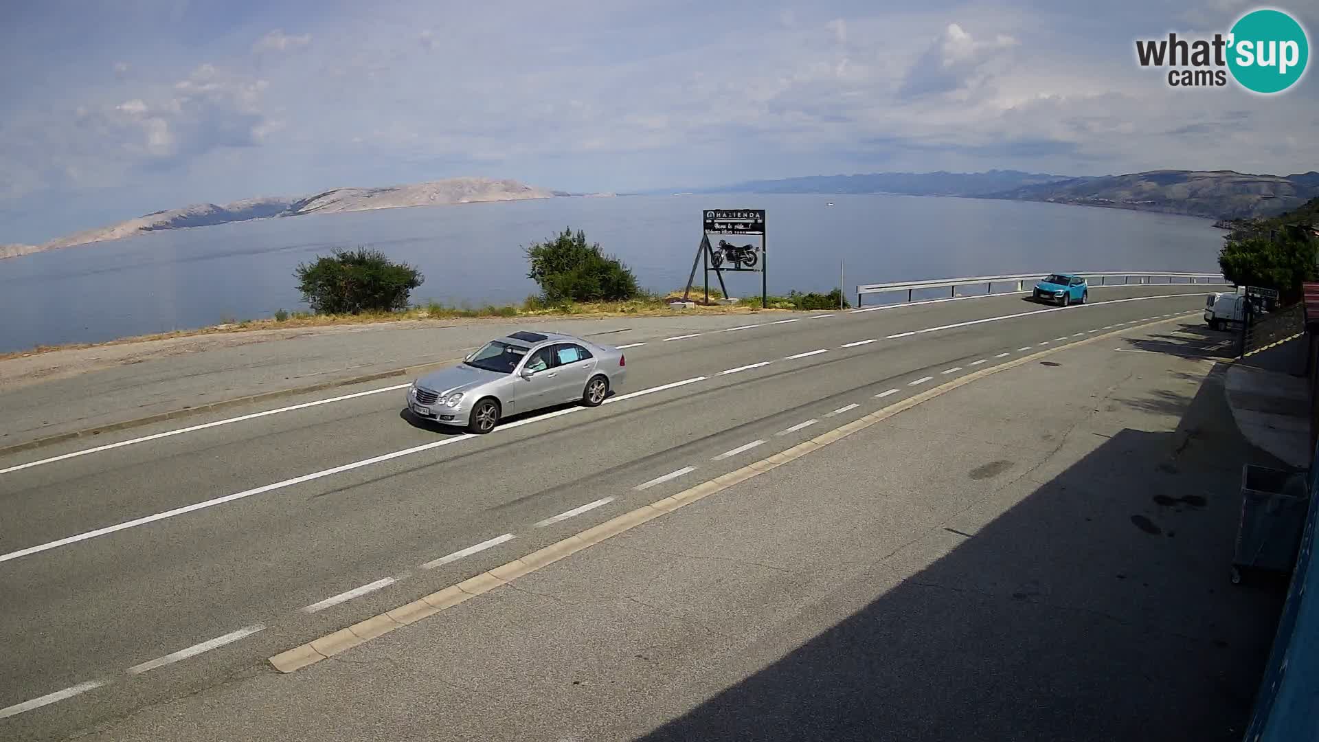 Webcam Adria-Autobahn D8 bei SENJ – Blick auf die Insel KRK