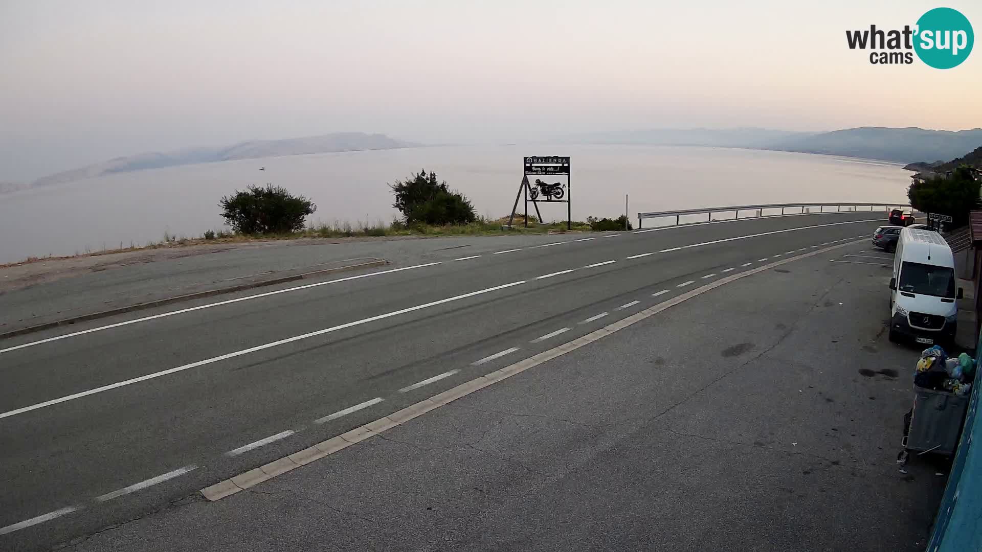 Webcam autoroute Adriatique D8 près de SENJ – vue sur l’île de KRK