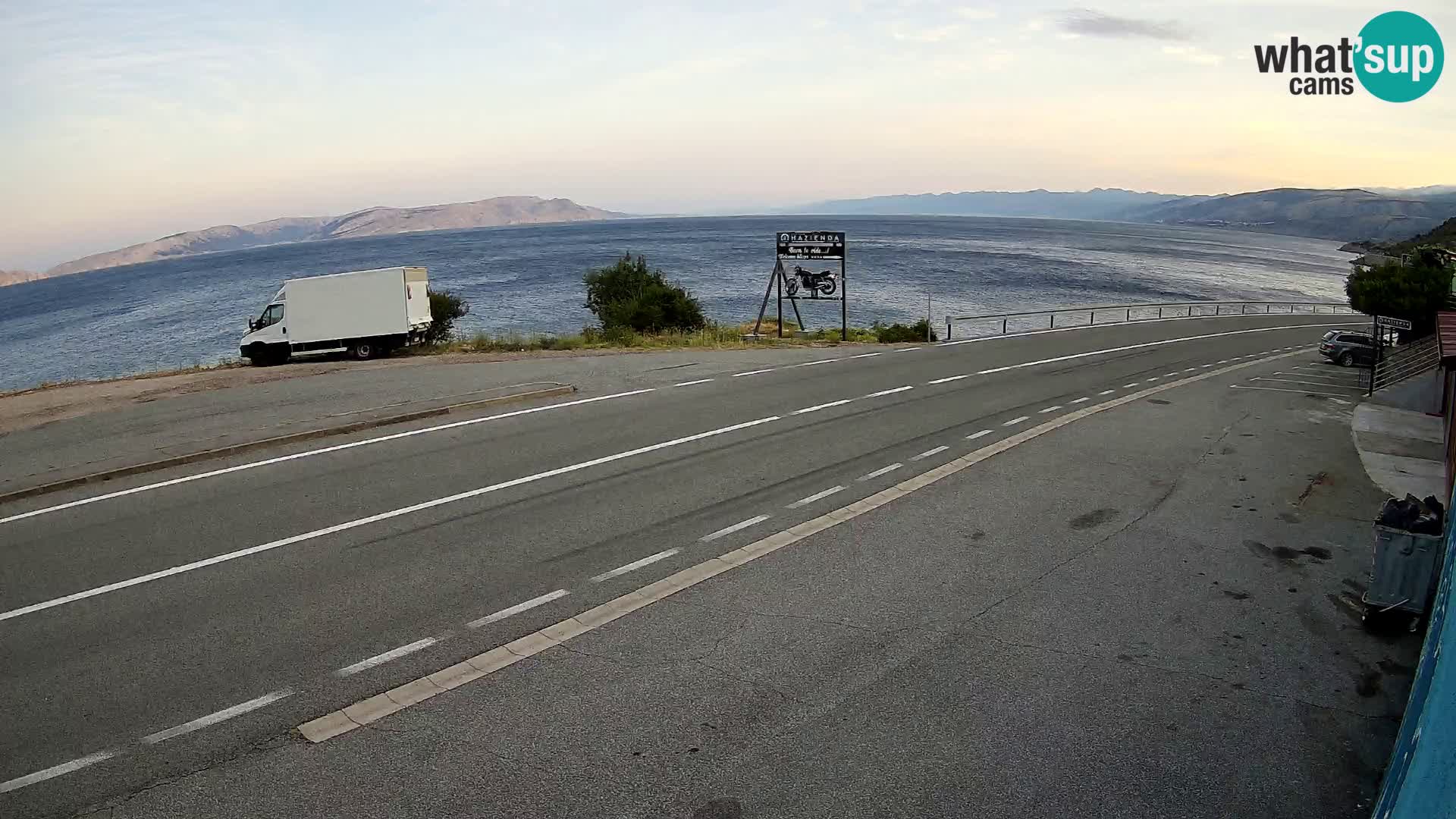 Webcam Adriatic highway D8 near SENJ – view to KRK island