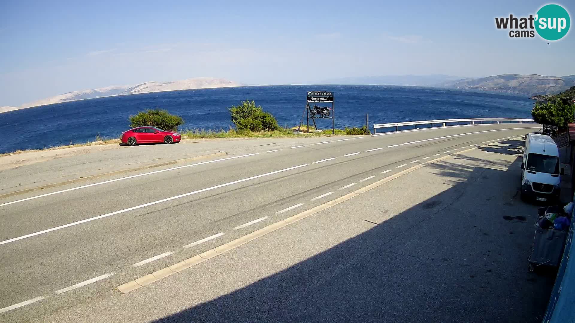 Webcam Adriatic highway D8 near SENJ – view to KRK island