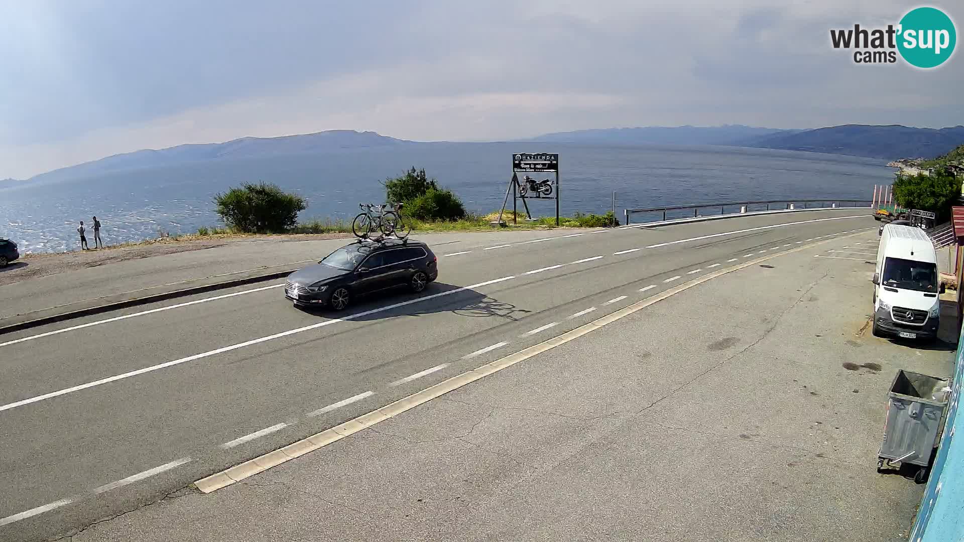 Webcam Adriatic highway D8 near SENJ – view to KRK island