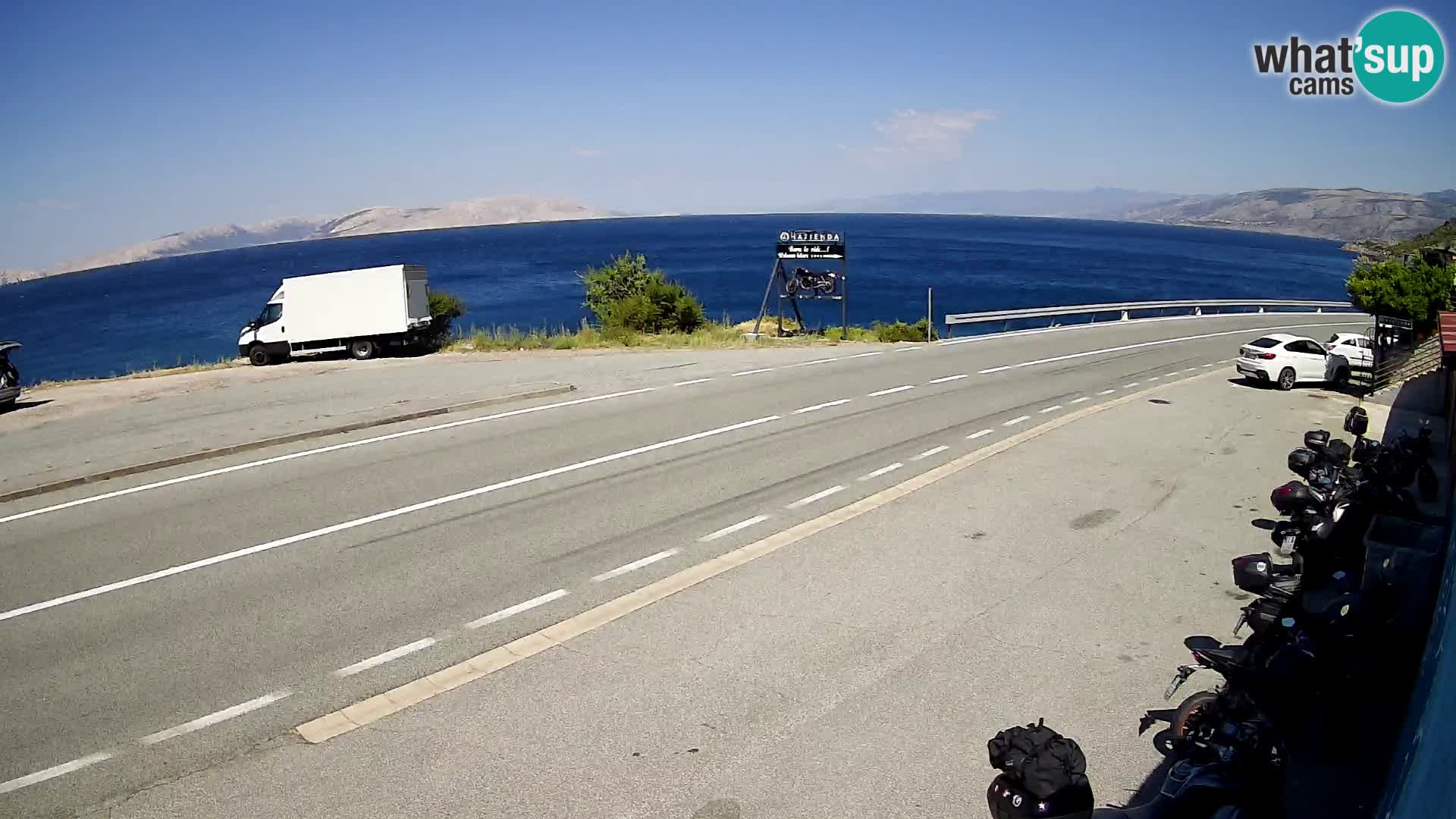 Webcam Adria-Autobahn D8 bei SENJ – Blick auf die Insel KRK