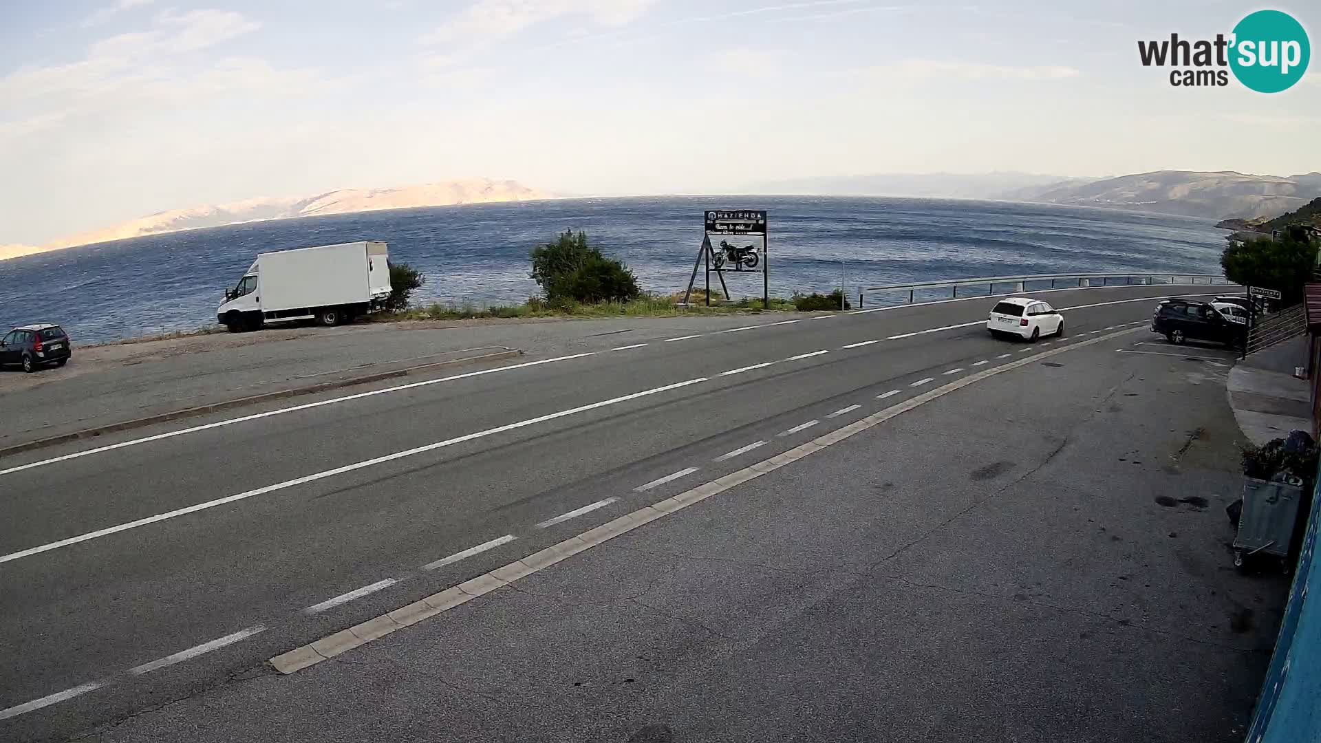 Webcam Adriatic highway D8 near SENJ – view to KRK island