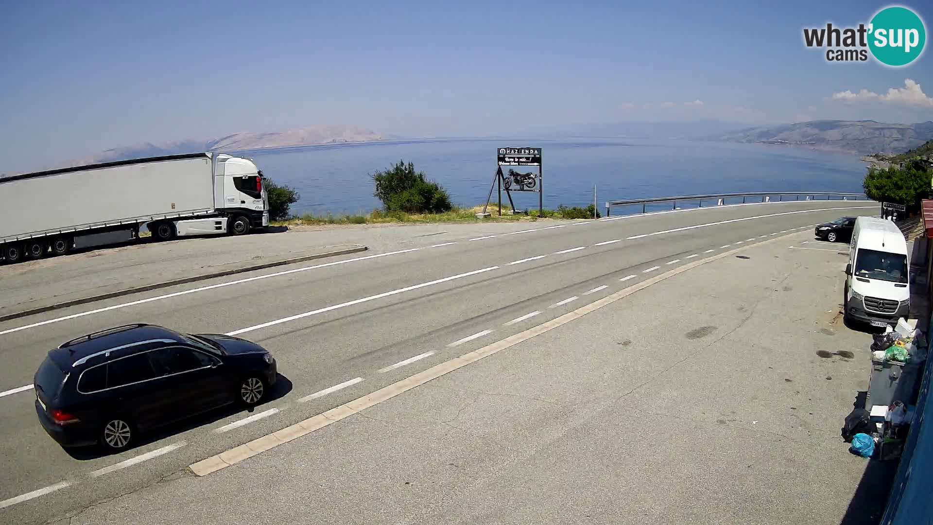 Webcam autoroute Adriatique D8 près de SENJ – vue sur l’île de KRK