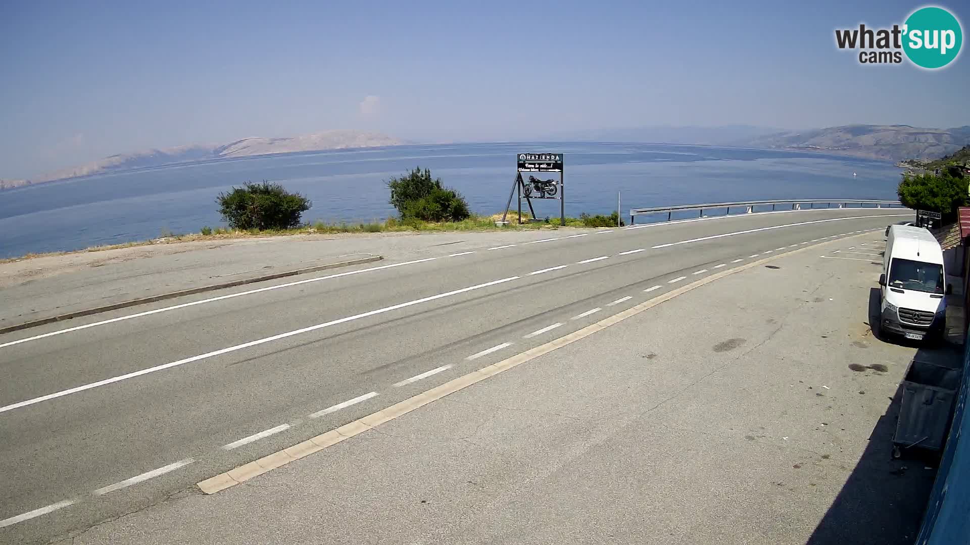 Webcam Adria-Autobahn D8 bei SENJ – Blick auf die Insel KRK