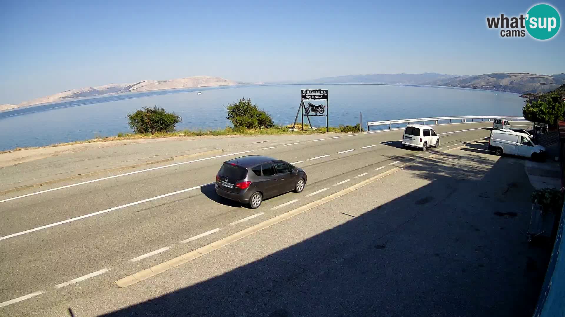 Webcam Adria-Autobahn D8 bei SENJ – Blick auf die Insel KRK