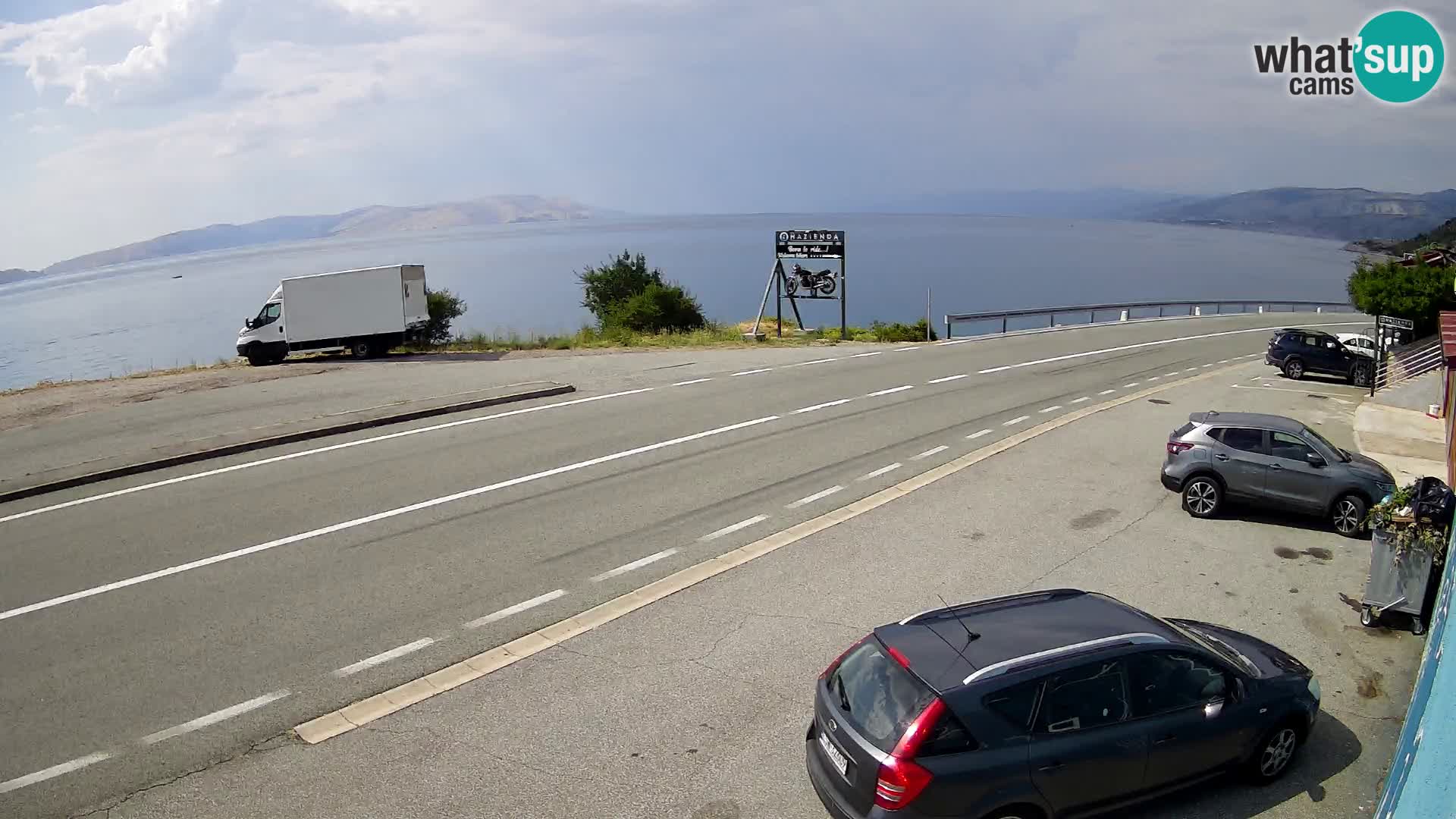 Webcam Adriatic highway D8 near SENJ – view to KRK island