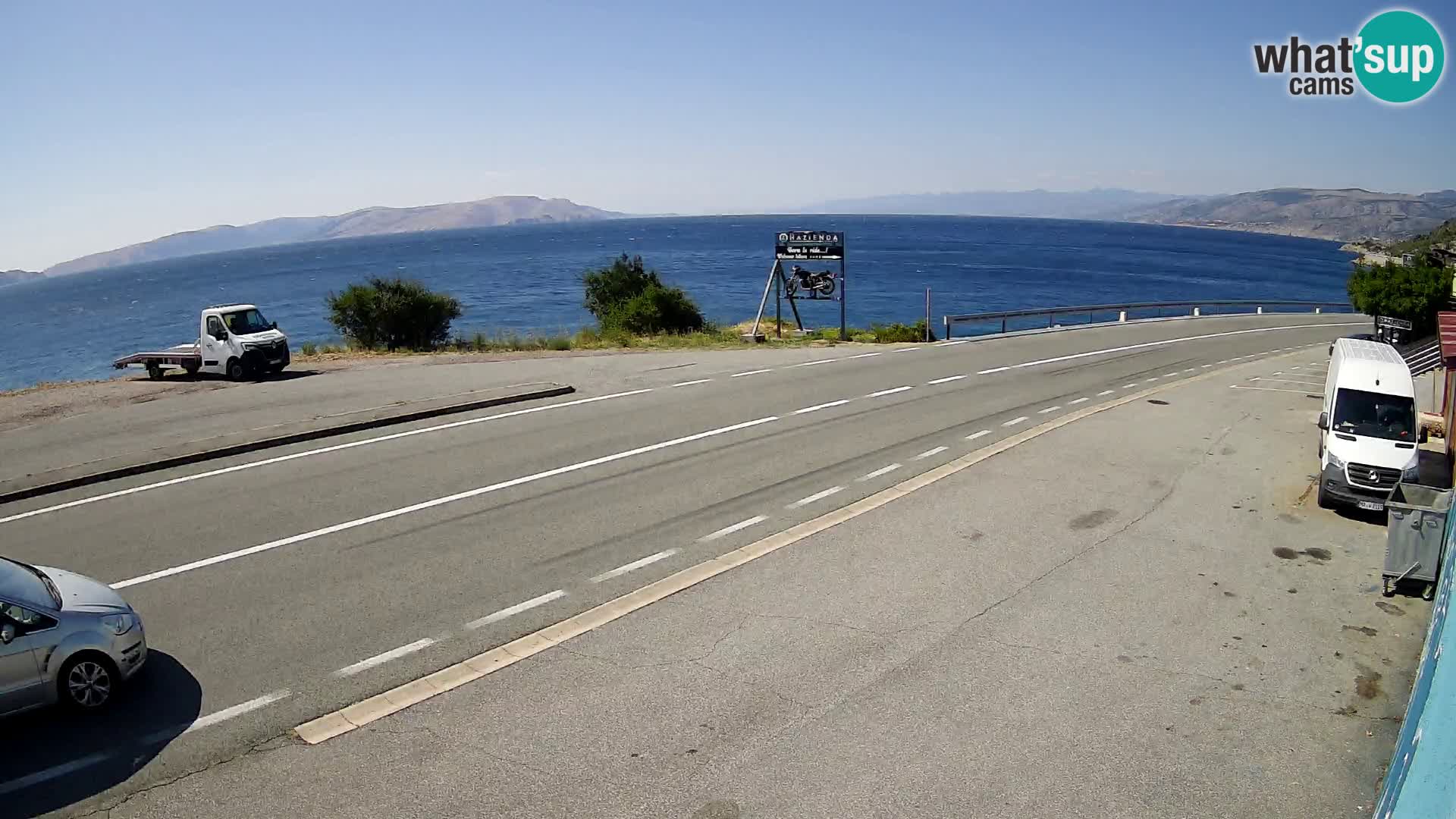 Webcam autopista adriática D8 cerca de SENJ – vista de la isla de KRK