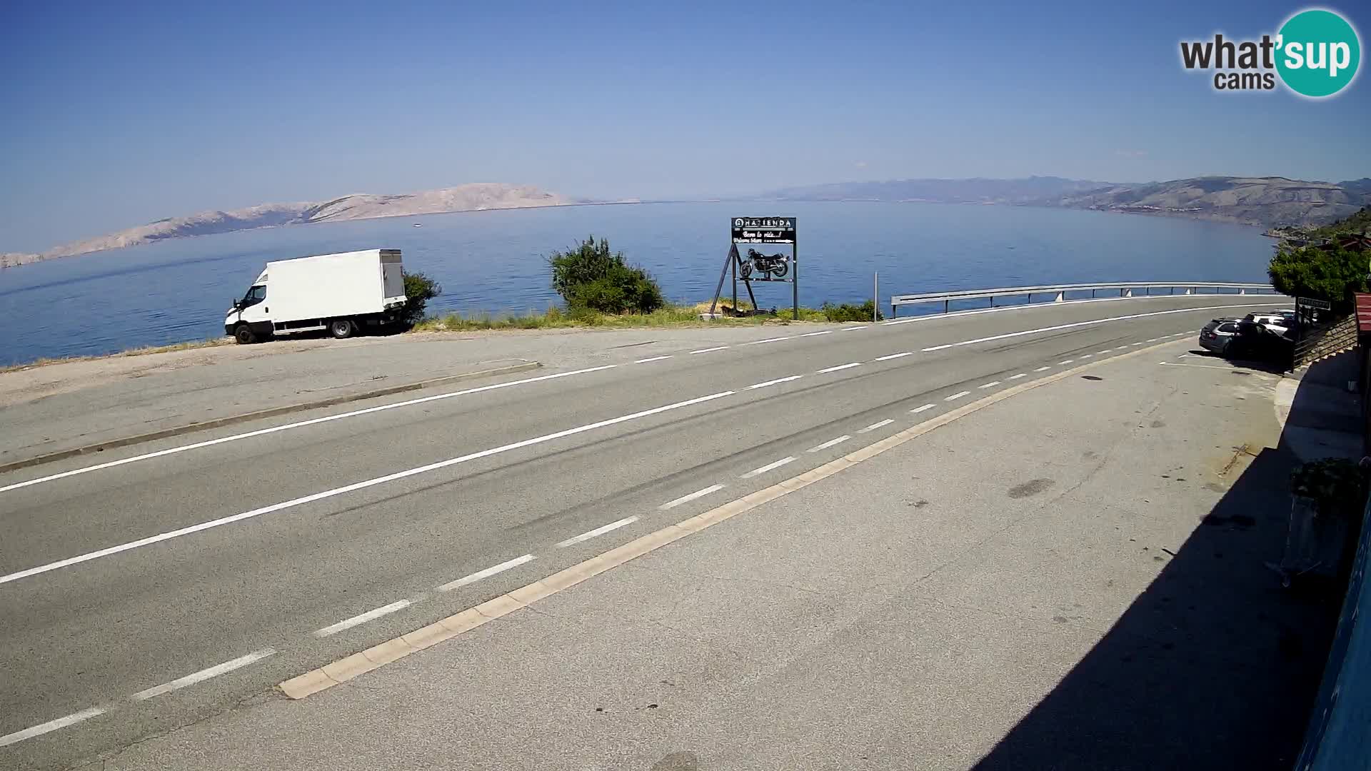 Webcam Adriatic highway D8 near SENJ – view to KRK island