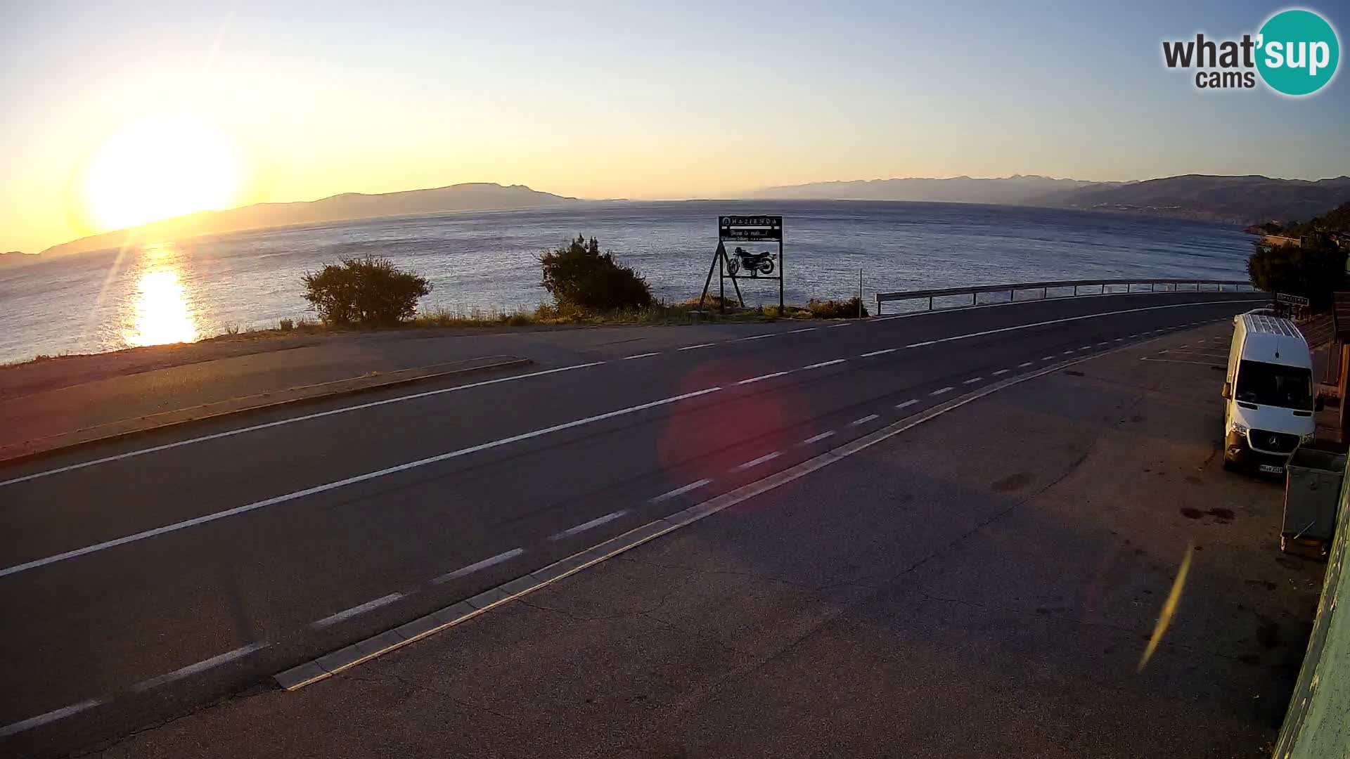 Webcam autoroute Adriatique D8 près de SENJ – vue sur l’île de KRK