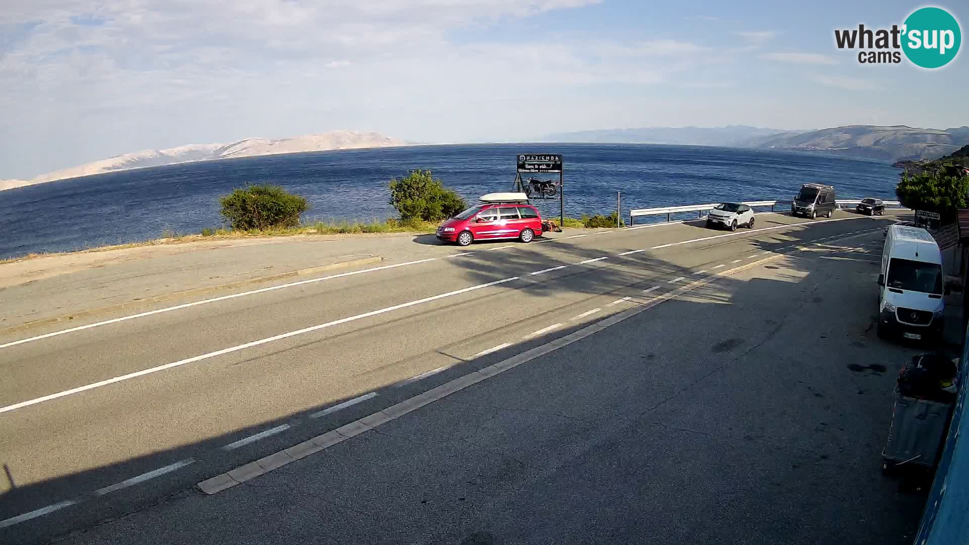 Webcam Adriatic highway D8 near SENJ – view to KRK island