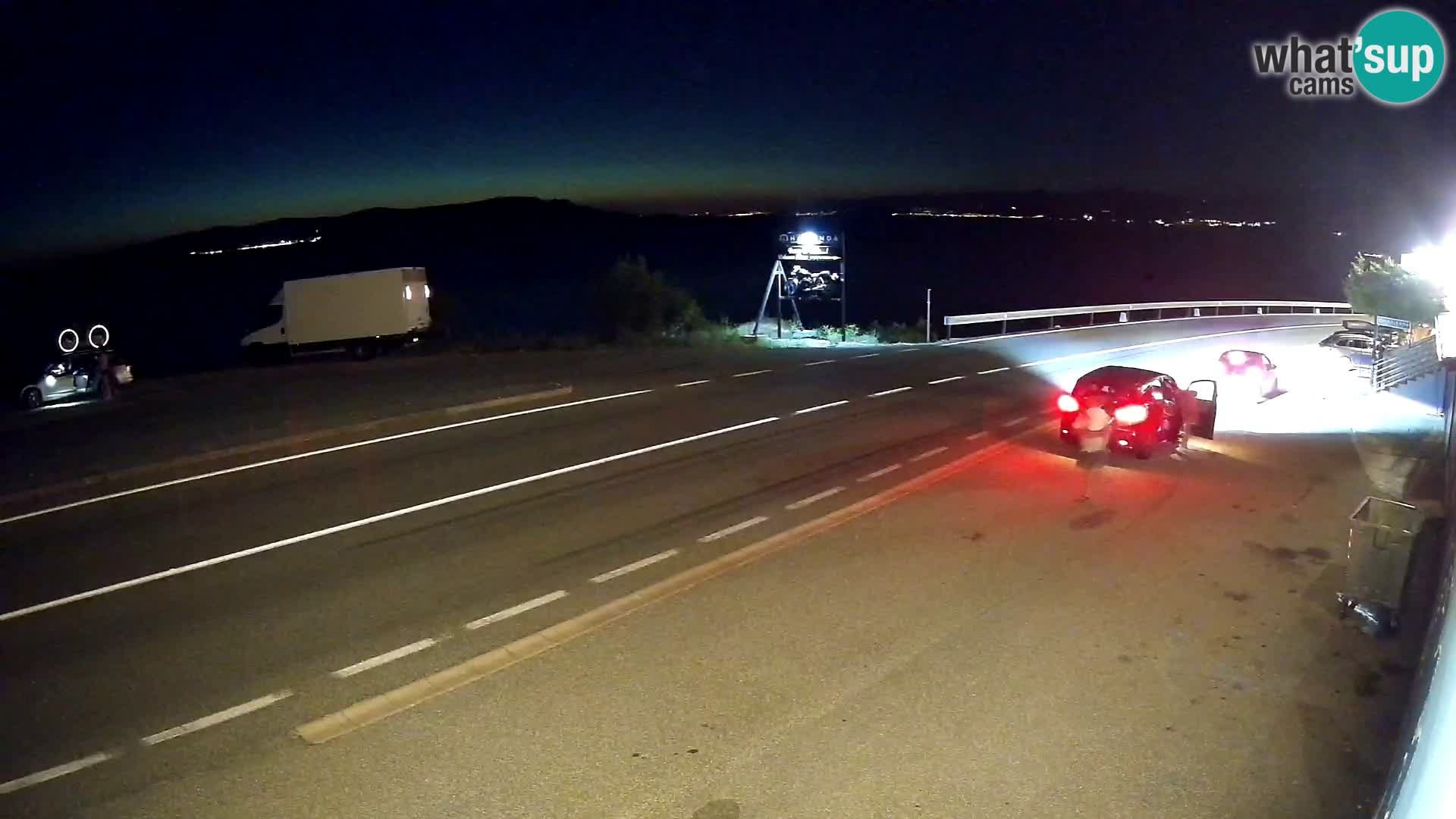 Webcam Adriatic highway D8 near SENJ – view to KRK island