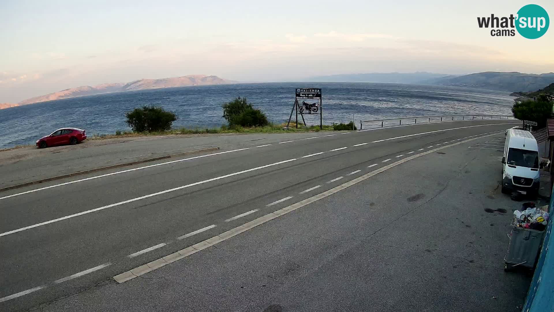 Webcam Adria-Autobahn D8 bei SENJ – Blick auf die Insel KRK