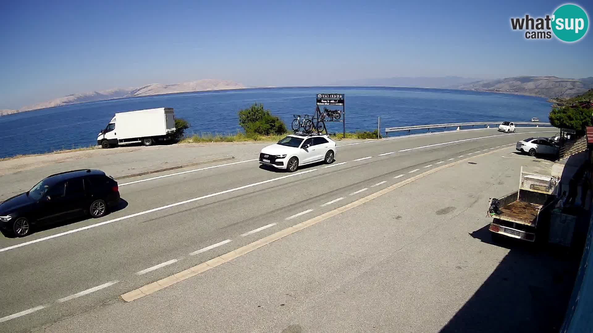 Webcam Adriatic highway D8 near SENJ – view to KRK island