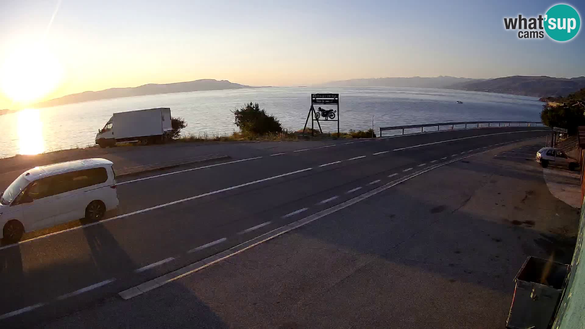 Webcam Adriatic highway D8 near SENJ – view to KRK island