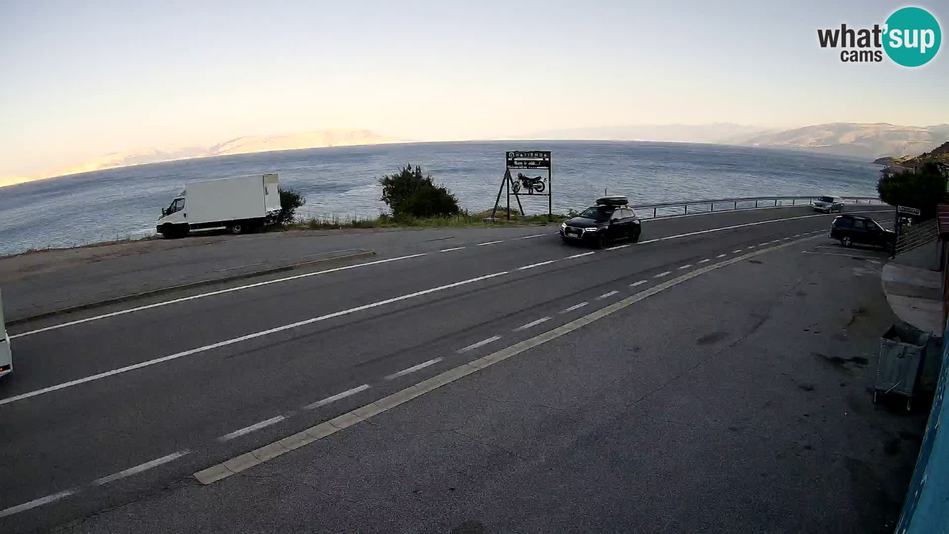 Webcam autoroute Adriatique D8 près de SENJ – vue sur l’île de KRK