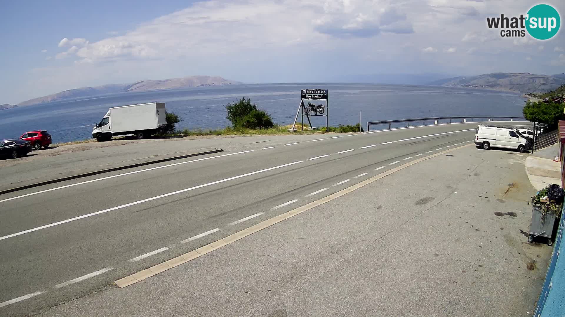Webcam autoroute Adriatique D8 près de SENJ – vue sur l’île de KRK