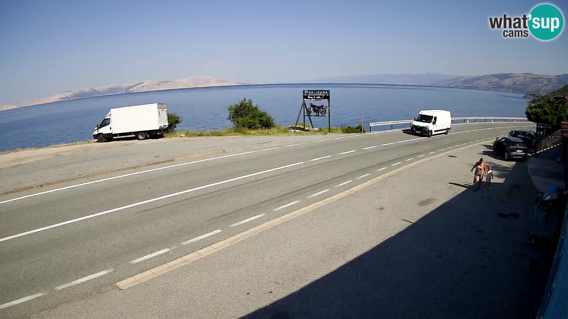 Webcam Adriatic highway D8 near SENJ – view to KRK island