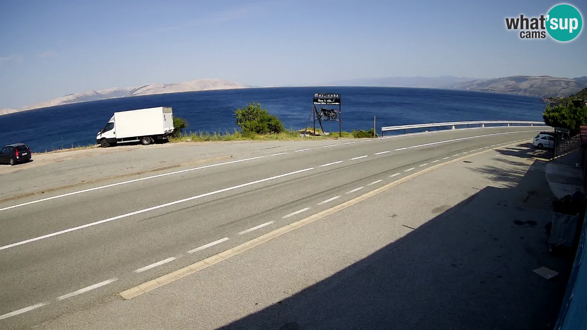 Webcam autoroute Adriatique D8 près de SENJ – vue sur l’île de KRK