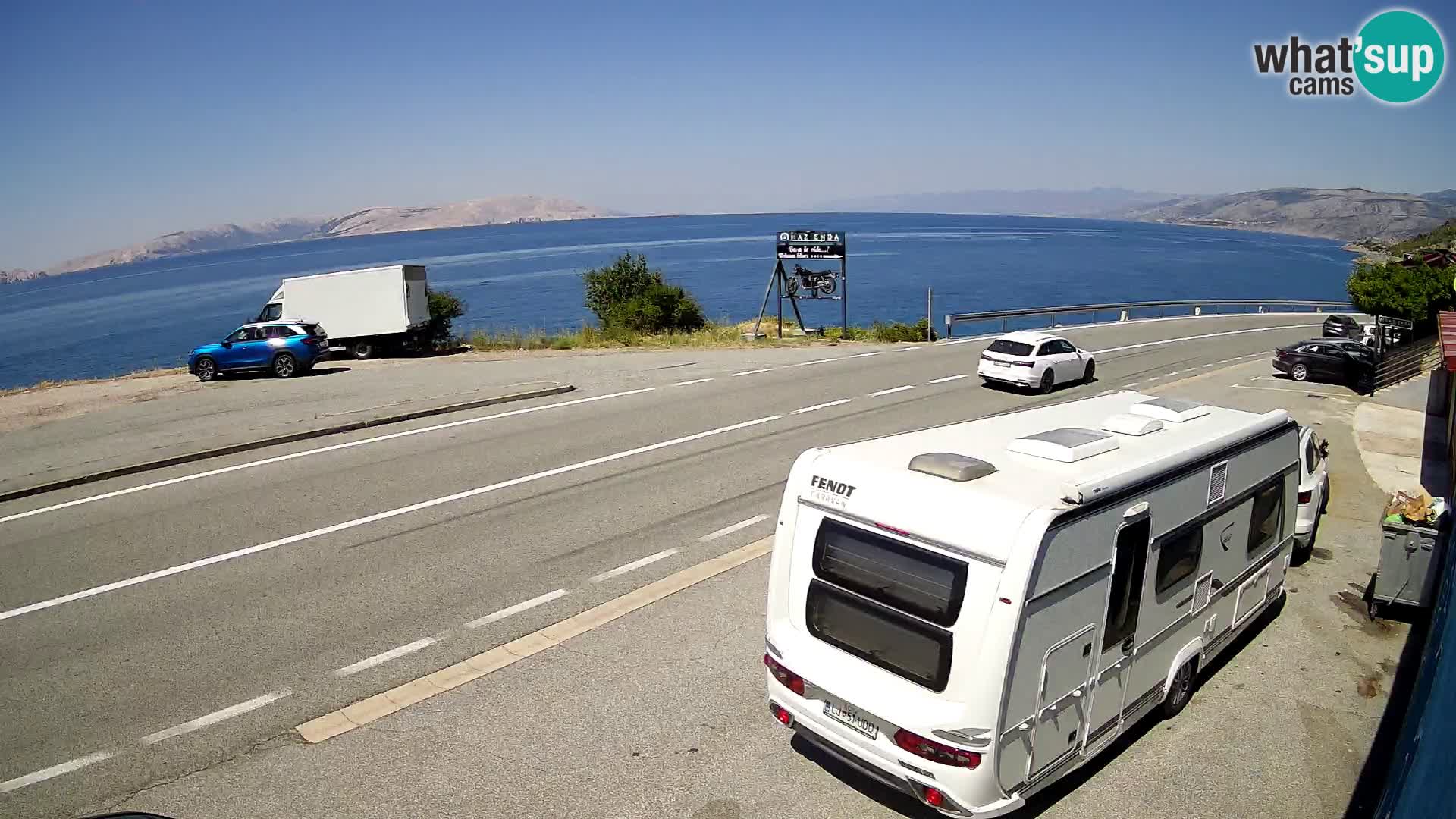 Webcam Adriatic highway D8 near SENJ – view to KRK island