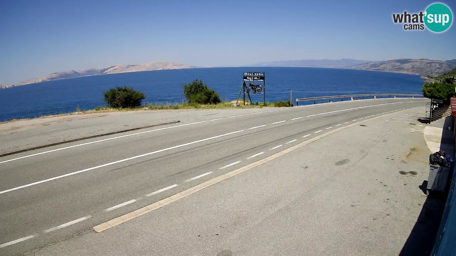 Webcam Adria-Autobahn D8 bei SENJ – Blick auf die Insel KRK