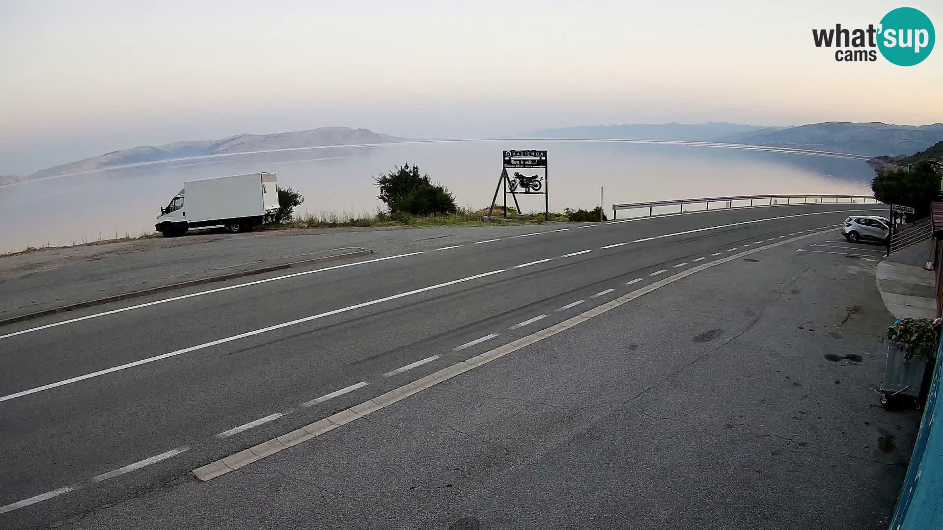 Webcam Adriatic highway D8 near SENJ – view to KRK island