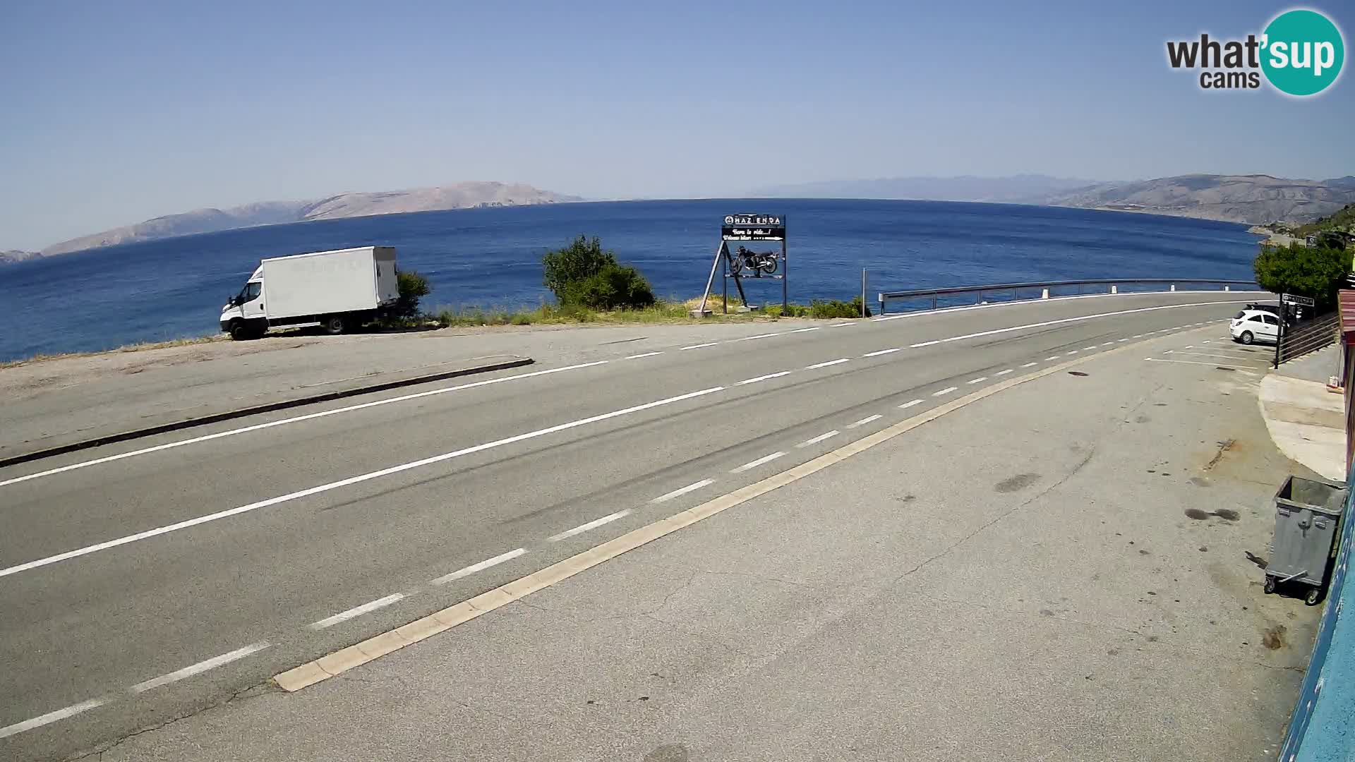 Webcam autopista adriática D8 cerca de SENJ – vista de la isla de KRK