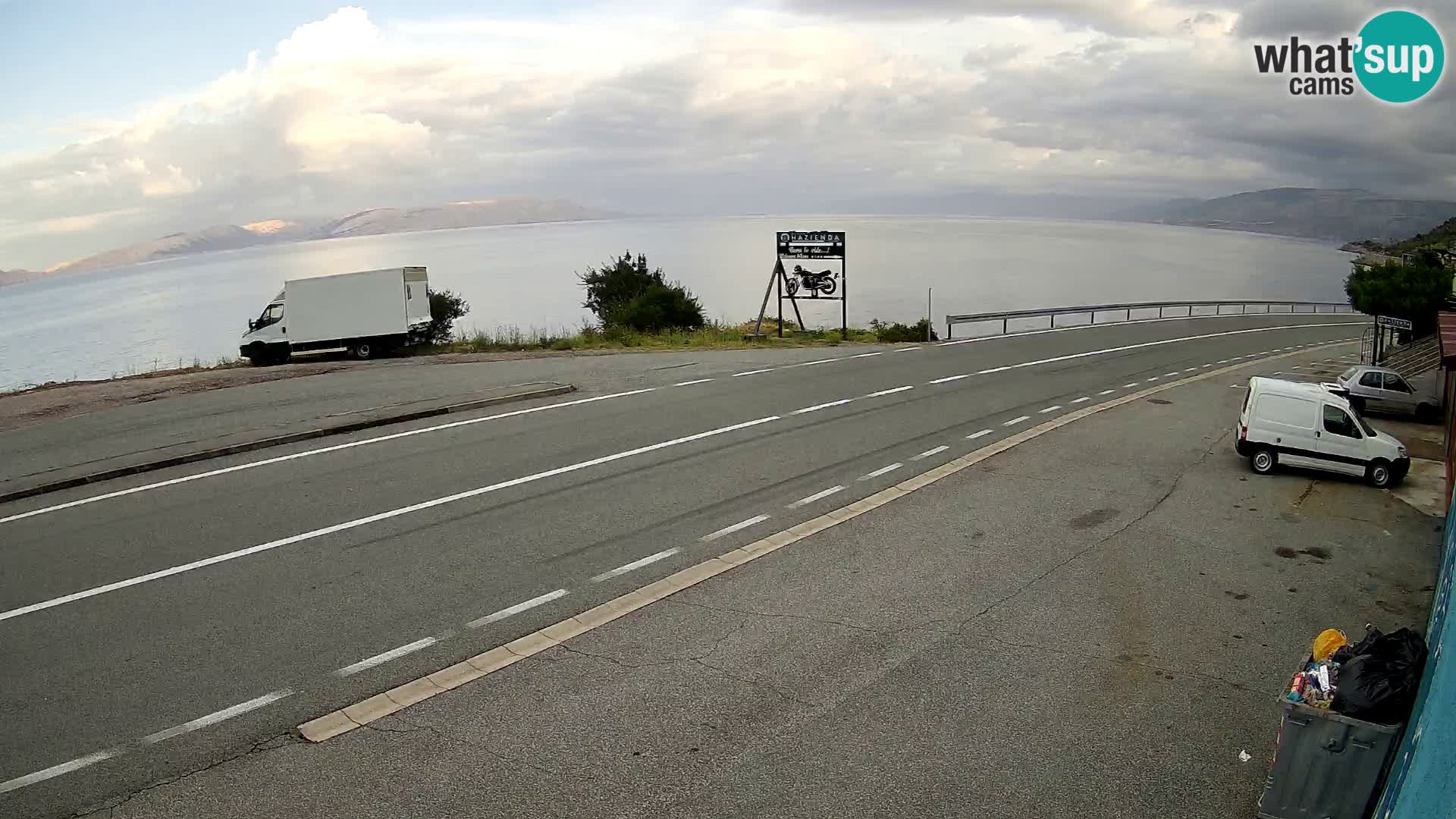 Webcam autoroute Adriatique D8 près de SENJ – vue sur l’île de KRK