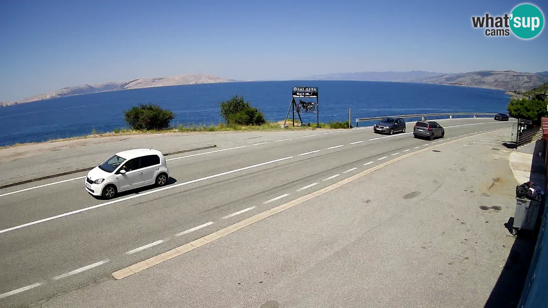 Webcam autoroute Adriatique D8 près de SENJ – vue sur l’île de KRK