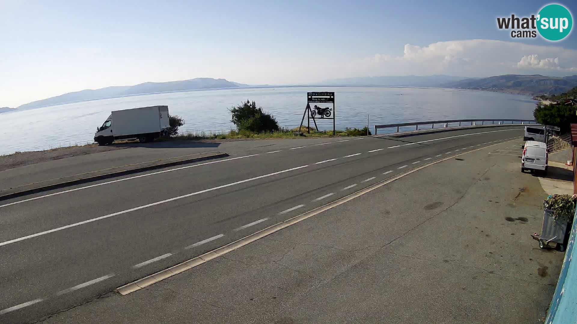 Webcam autoroute Adriatique D8 près de SENJ – vue sur l’île de KRK