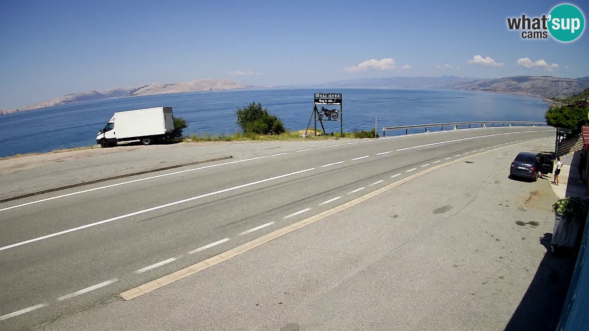 Webcam Adriatic highway D8 near SENJ – view to KRK island