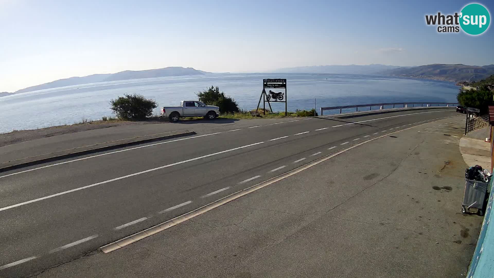 Webcam autoroute Adriatique D8 près de SENJ – vue sur l’île de KRK