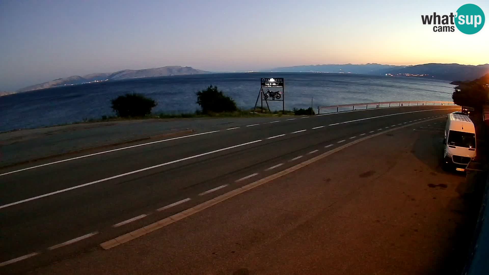 Webcam Adriatic highway D8 near SENJ – view to KRK island