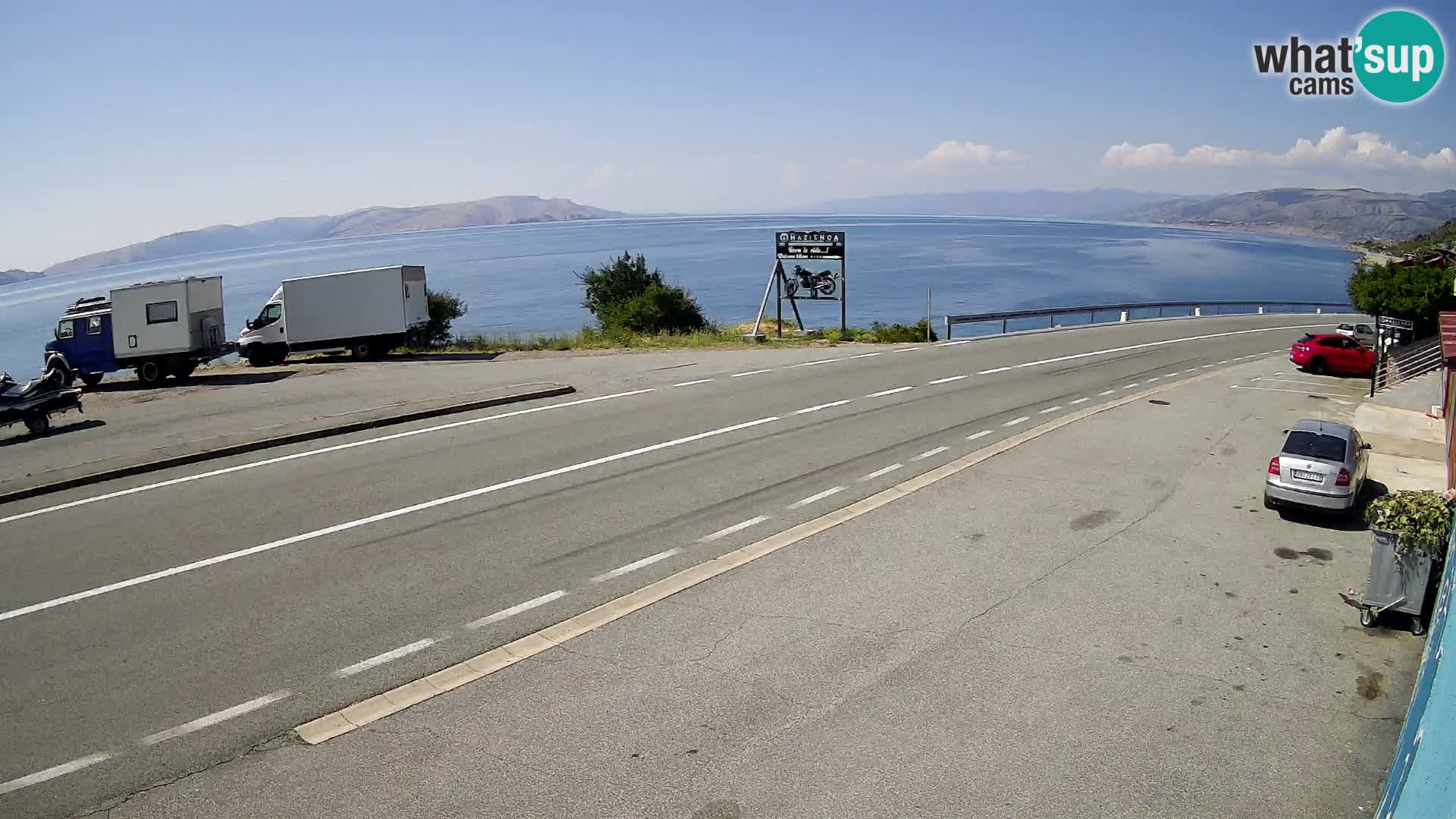 Webcam Adriatic highway D8 near SENJ – view to KRK island