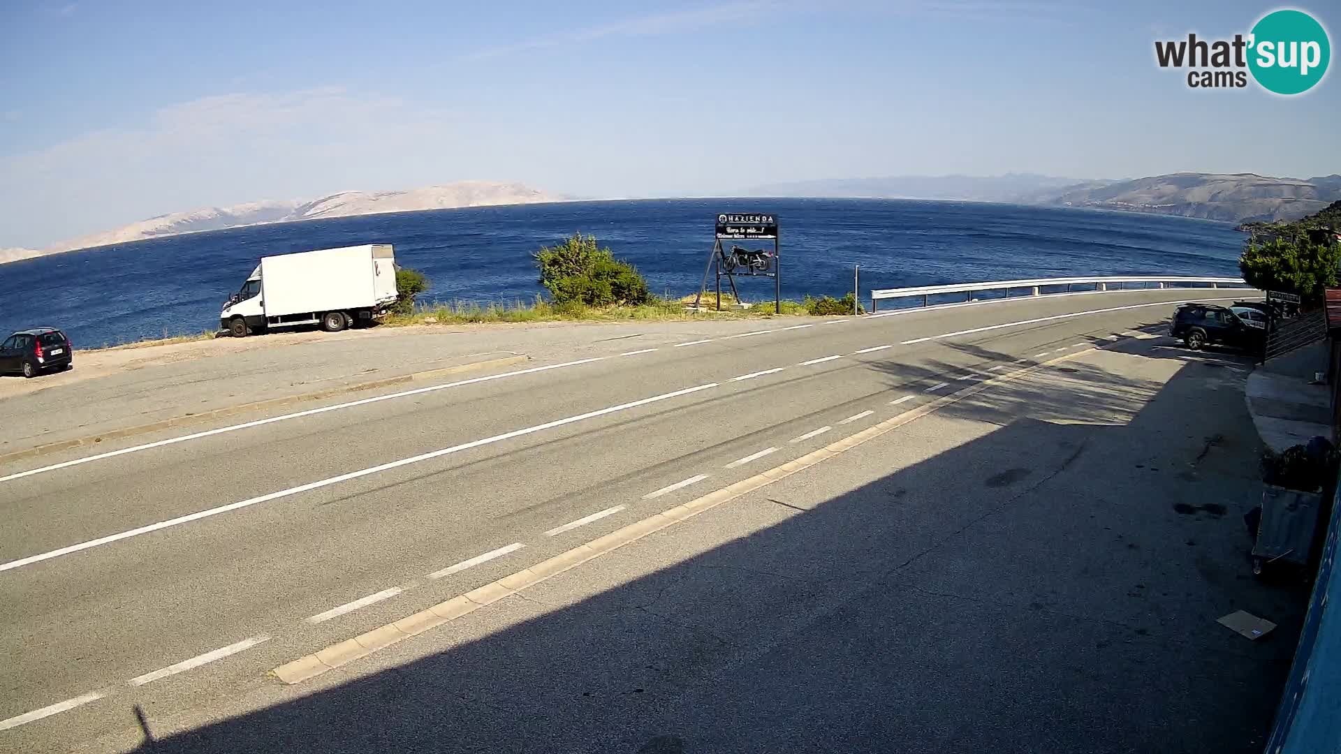 Webcam Adriatic highway D8 near SENJ – view to KRK island