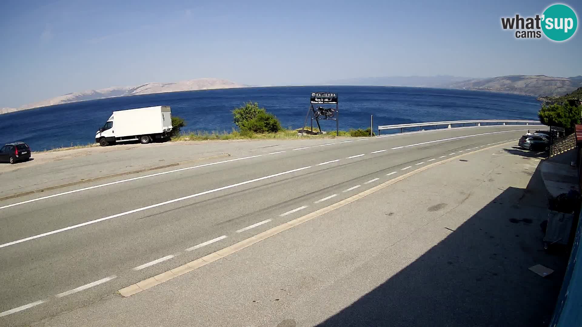 Webcam autoroute Adriatique D8 près de SENJ – vue sur l’île de KRK