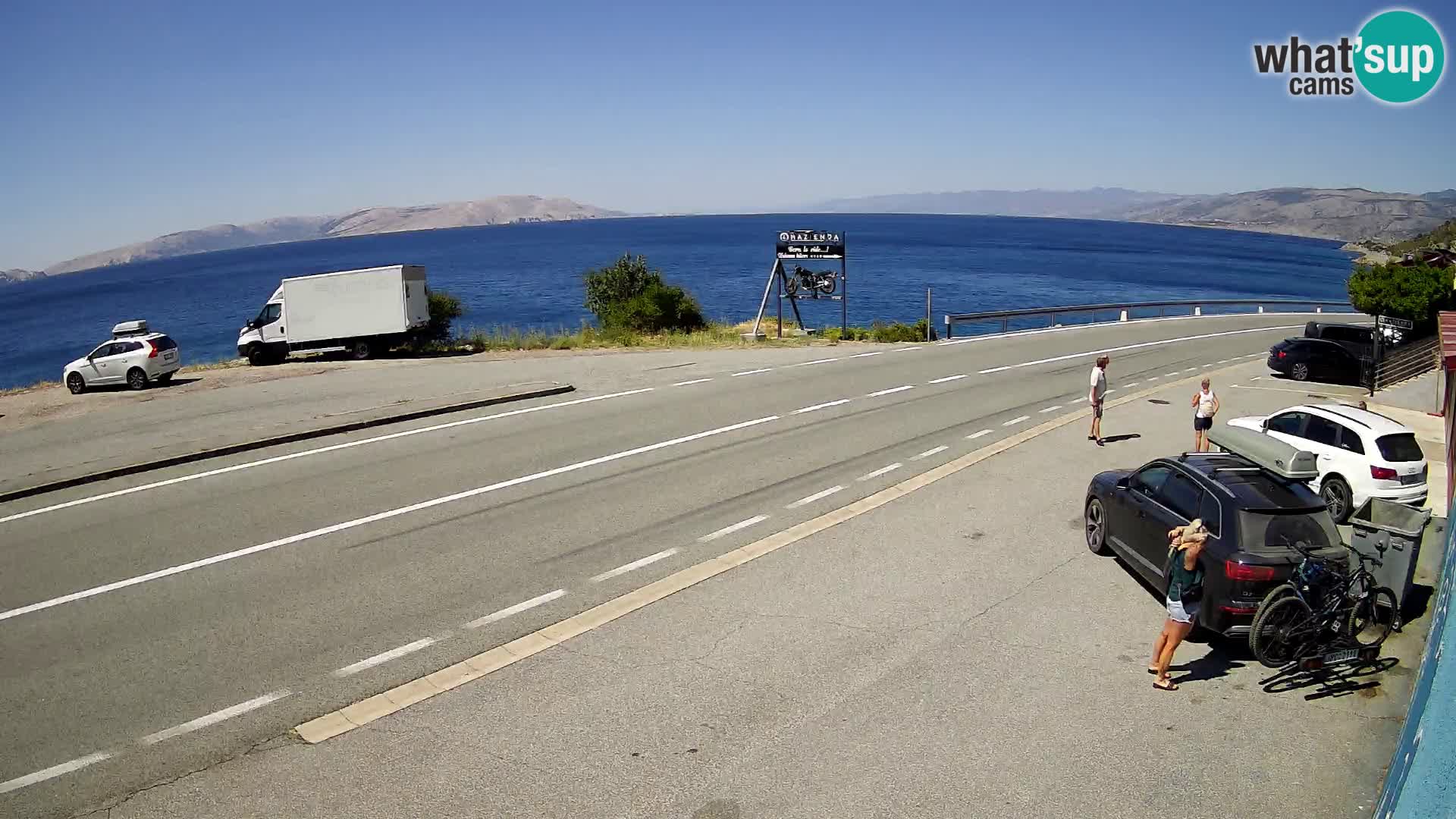 Webcam Adriatic highway D8 near SENJ – view to KRK island