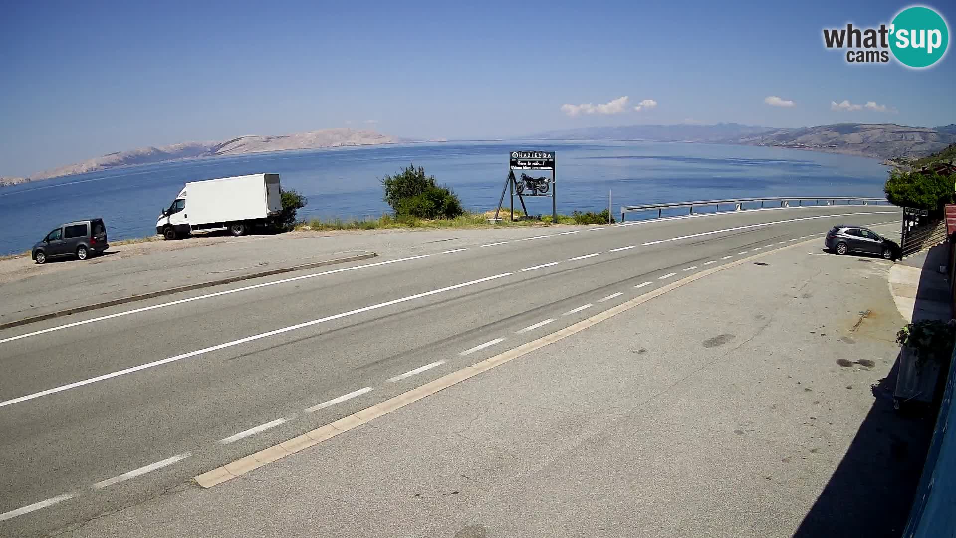 Webcam Adriatic highway D8 near SENJ – view to KRK island